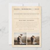 Newspaper Merry & Married Newlywed Photo Christmas シーズンカード (裏面)