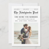 Newspaper Mr & Mrs Newlywed Couple Photo Christmas シーズンカード (正面)