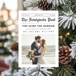 Newspaper Mr & Mrs Newlywed Couple Photo Christmas シーズンカード