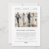 Newspaper Newlywed Romantic Couple Photo Christmas シーズンカード (裏面)