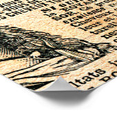 Newspaper page with advertisement - Vintage engrav ポスター (角)