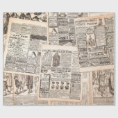Newspaper pages with antique advertising. Woman's ラッピングペーパー (フラット)