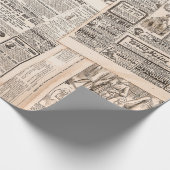 Newspaper pages with antique advertising. Woman's ラッピングペーパー (角)