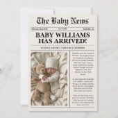 Newspaper Photo Birth Announcement Card 案内状 (正面)