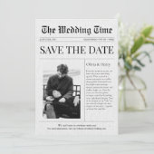 Newspaper Photo Wedding Announcement Save The Date 招待状 (スタンド正面)