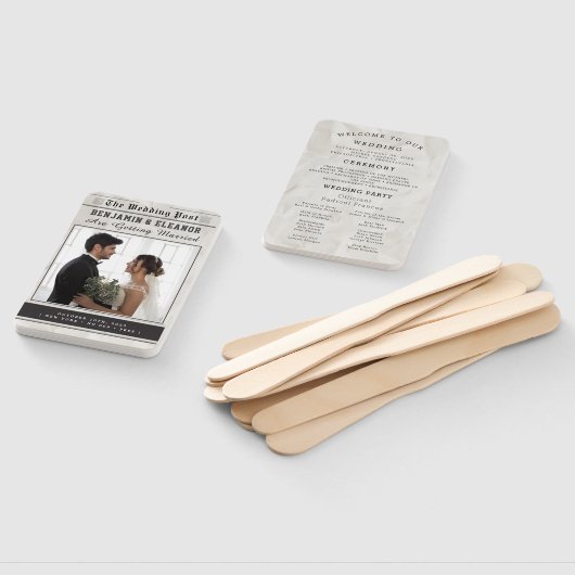 Newspaper Photo Wedding Program Timeline ハンドファン (組立なし)