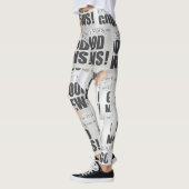 Newspaper Print Leggings レギンス (左)