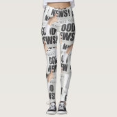 Newspaper Print Leggings レギンス (正面)
