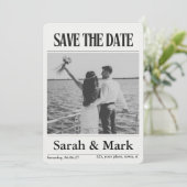Newspaper Save the Date Vintage Custom photo セーブザデート (スタンド正面)