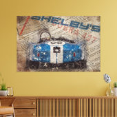 Newspaper Shelby Cobra 427 キャンバスプリント (インサイチュ (リビング))