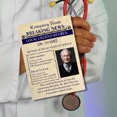 Newspaper Style Doctor Retirement Card | Custom ポストカード