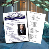 Newspaper Style Doctor Retirement Card | Custom 招待状