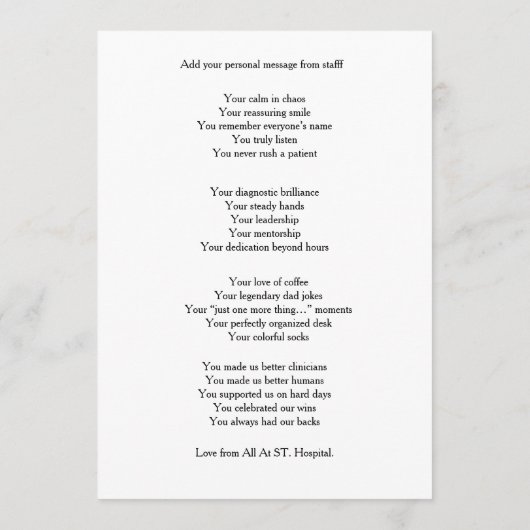 Newspaper Style Doctor Retirement Card | Custom 招待状 (裏面)