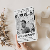 Newspaper Style Mitzvah Program Small Folded Paper チラシ