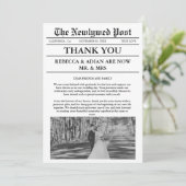 Newspaper Style Unique Photo Wedding Thank You  招待状 (スタンド正面)