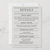 Newspaper-Style Wedding Details Card (正面)