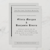 Newspaper-Style Wedding Invitation 招待状 (正面/裏面)