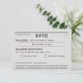 Newspaper-Style Wedding RSVP Response card (スタンド正面)