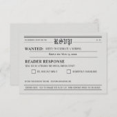 Newspaper-Style Wedding RSVP Response card (正面/裏面)