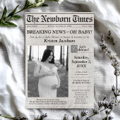 Newspaper Theme Photo Baby Shower Invitation 招待状