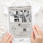 Newspaper Theme Photo Baby Shower Invitation 招待状