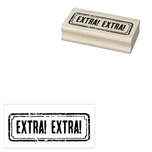 Newspaper Themed Distressed Extra! Extra! ラバースタンプ (押印)