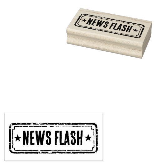 Newspaper Themed Distressed News Flash ラバースタンプ (押印)