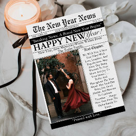 Newspaper Unique Fun Photo 2026 Happy New Year  シーズンカード