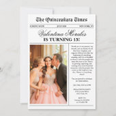Newspaper Unique Fun Photo Quinceanera 招待状 (正面)