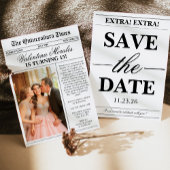 Newspaper Unique Fun Photo Quinceanera 招待状