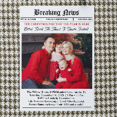 Newspaper Vintage Christmas Party 招待状