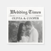 Newspaper Wedding Napkins スタンダードカクテルナプキン (正面)