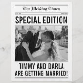 Newspaper Wedding Program Single Large Page  チラシ (正面)