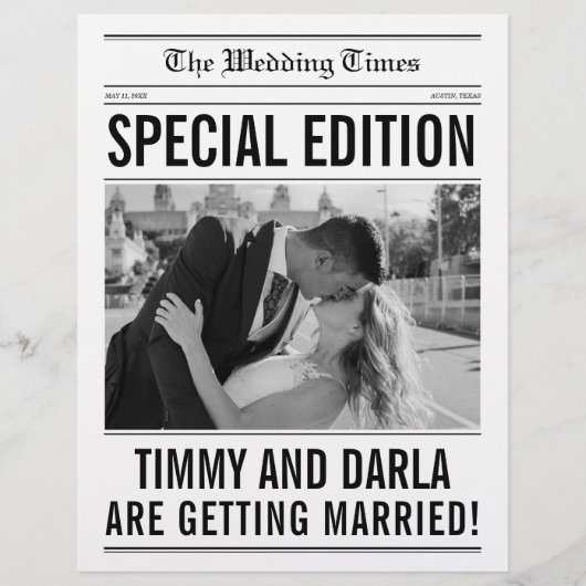 Newspaper Wedding Program Single Large Page  チラシ (正面)