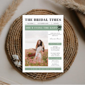 Newspaper Wedding Unique Fun Bridal Shower 招待状