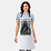 Newspaper What A Year Black White Photo Christmas エプロン (着用した状態)