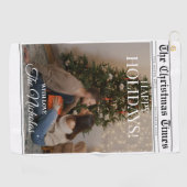 Newspaper What A Year Black White Photo Christmas ゴルフタオル (横)