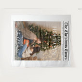 Newspaper What A Year Black White Photo Christmas タペストリー (正面(横))