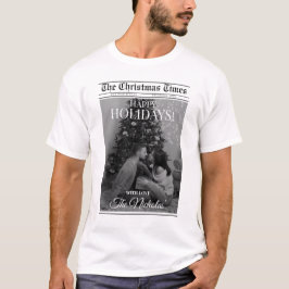 Newspaper What A Year Black White Photo Christmas Tシャツ
