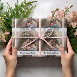 Newspaper What A Year Holiday Photo Christmas ラッピングペーパー