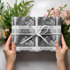 Newspaper What A Year Holiday Photo Christmas ラッピングペーパー