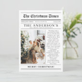 Newspaper What A Year Photo Collage Christmas  シーズンカード (スタンド正面)