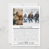 Newspaper What A Year Photo Collage Christmas  シーズンカード (裏面)