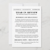 Newspaper Year In Review Breaking News Christmas シーズンカード (裏面)