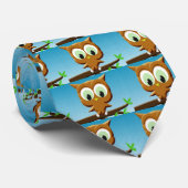 Newsprint Cartoon Owl ネクタイ (ロール)