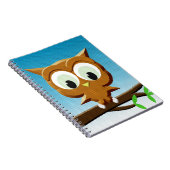 Newsprint Cartoon Owl ノートブック (右側)