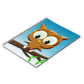 Newsprint Cartoon Owl ノートブック (左側)