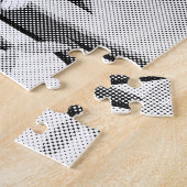 Newsprint Owl In Black And White ジグソーパズル (側面)