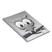 Newsprint Owl In Black And White ノートブック (右側)