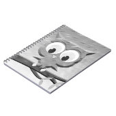 Newsprint Owl In Black And White ノートブック (左側)